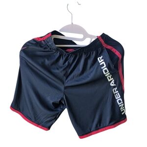 Big Boy Under Armour Black and Red Athletic Shorts Size YMD